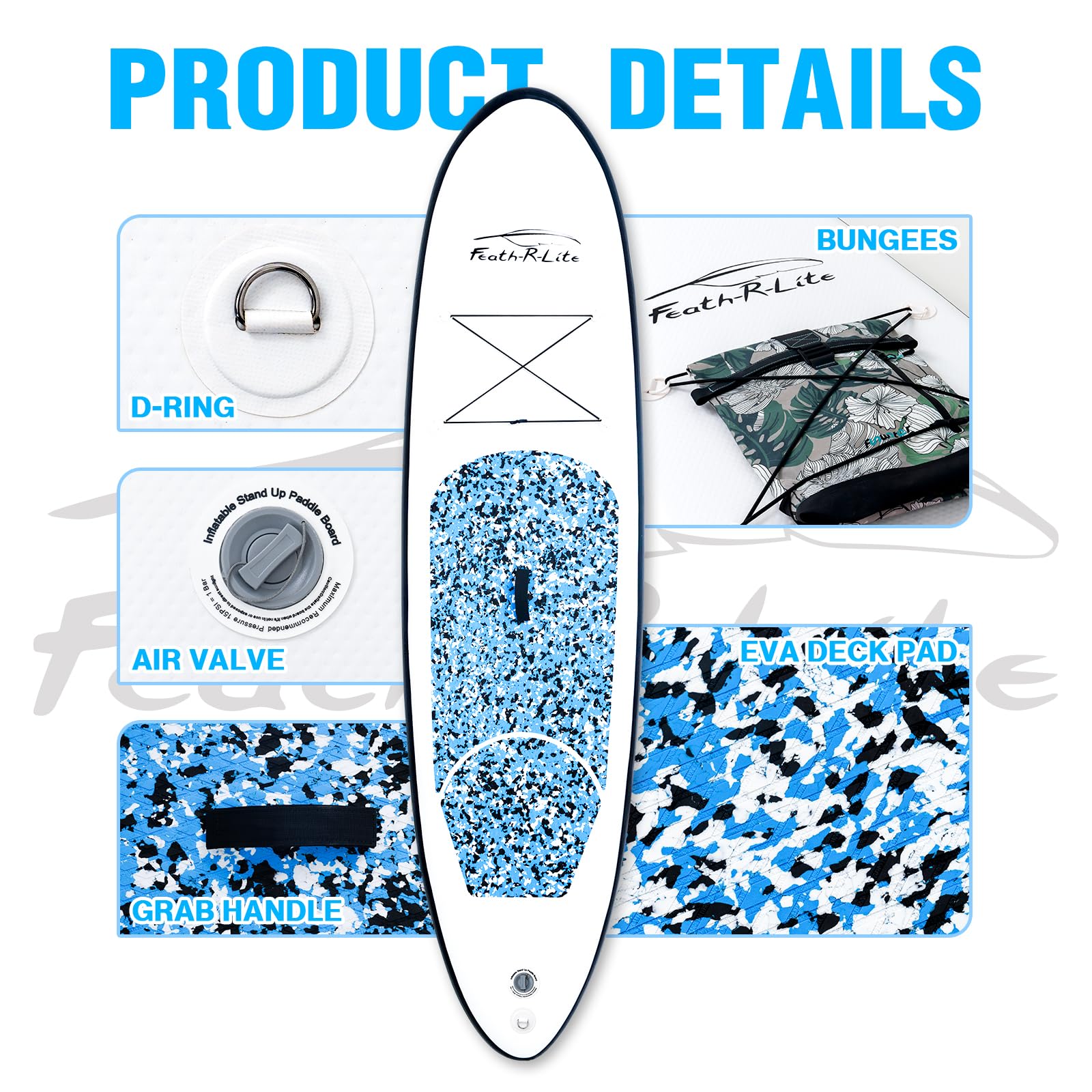 Amazon.co.jp: FEATH-R-LITE Inflatable Stand Up Paddle Board, 10' x